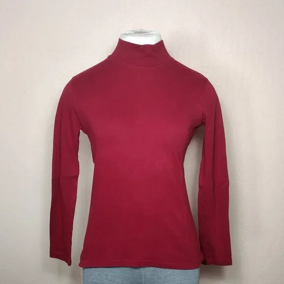 Karen Scott Womens Mock Neck Long Sleeve T-Shirt - Picture 2 of 10